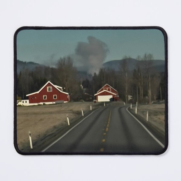 Item preview, Liminal Space Red Cabins Mountain designed and sold by ashandbubu.