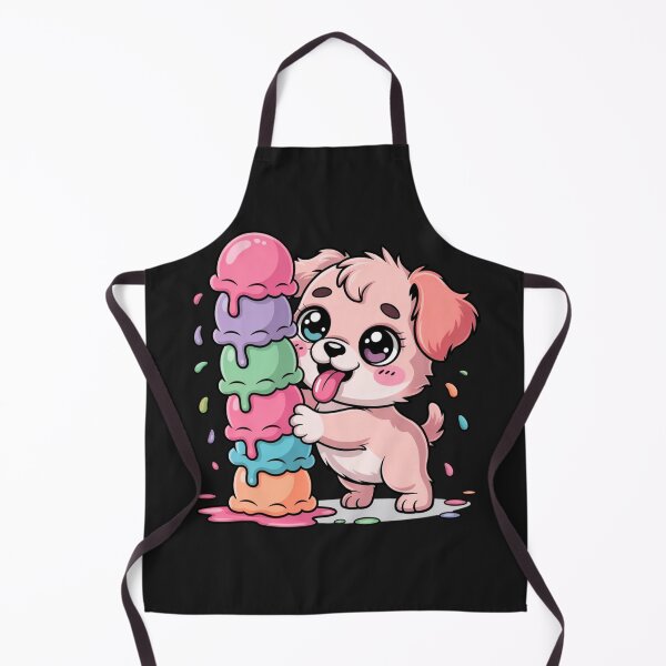 Item preview, Chibi Dog with Ice Cream Tower | Cute Kawaii Puppy Dessert Art designed and sold by ColorSplash123.