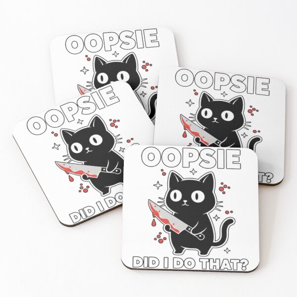Item preview, Oopsie Did I Do That Funny Murderous Black Cat With Knife designed and sold by Cellara91.