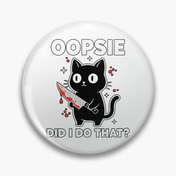 Item preview, Oopsie Did I Do That Funny Murderous Black Cat With Knife designed and sold by Cellara91.