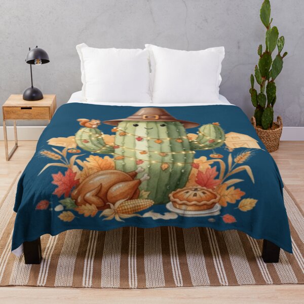 Item preview, Happy Thanksgiving Cactus - Pilgrim Hat & Fall Harvest designed and sold by Syrupulse.