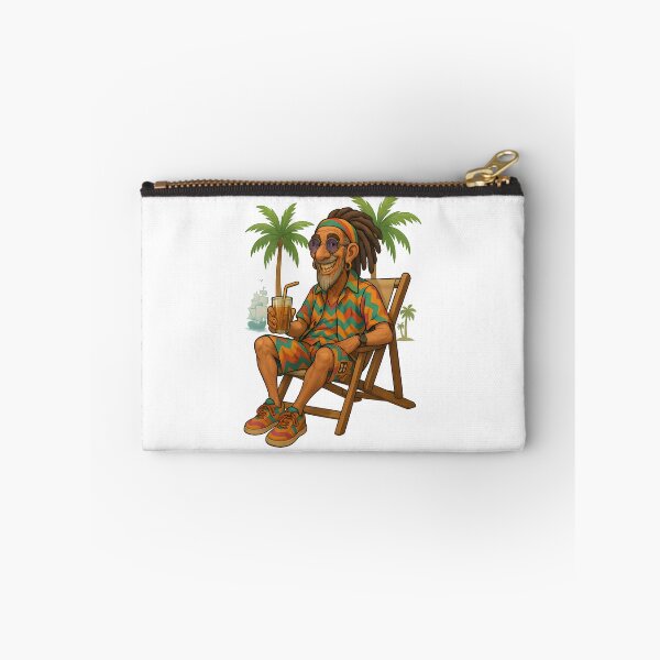 Item preview, Rastaman on a Beach Chair – Colorful Chill Under the Palms designed and sold by Les-Ink-Studio.