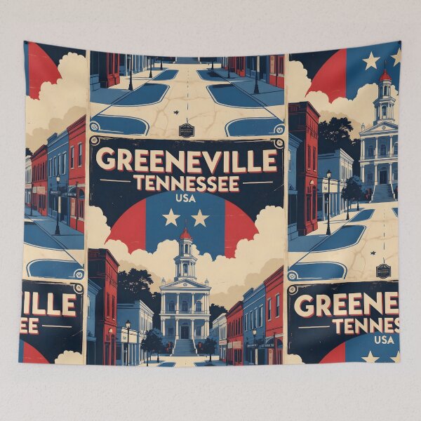 Item preview, Greeneville Tennessee 1950s USA Vintage Travel Tourism designed and sold by TravelersGems.