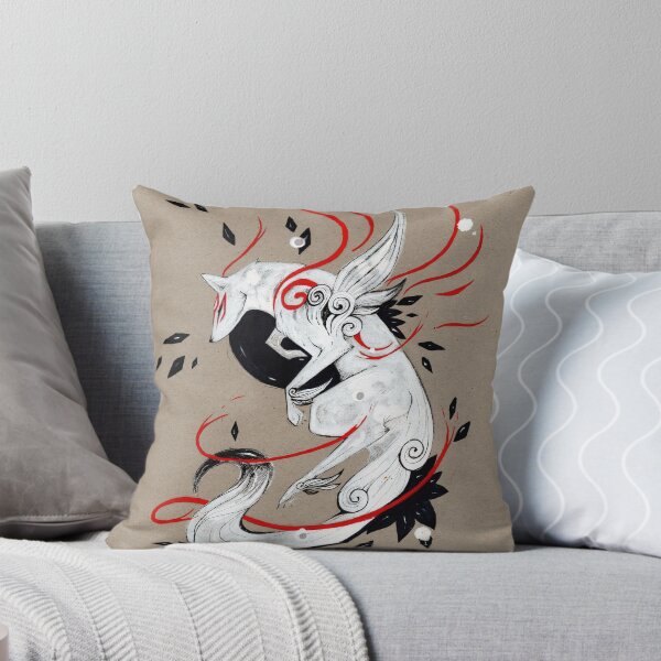 Okami Amaterasu RIBBONS Throw Pillow