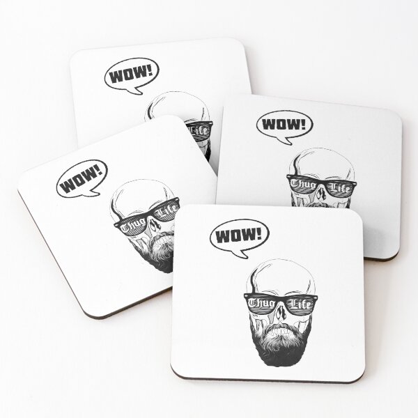 Item preview, "Thug Life" Skull with Beard - High Contrast Graphic [WOW!]  designed and sold by SergioMiklos.