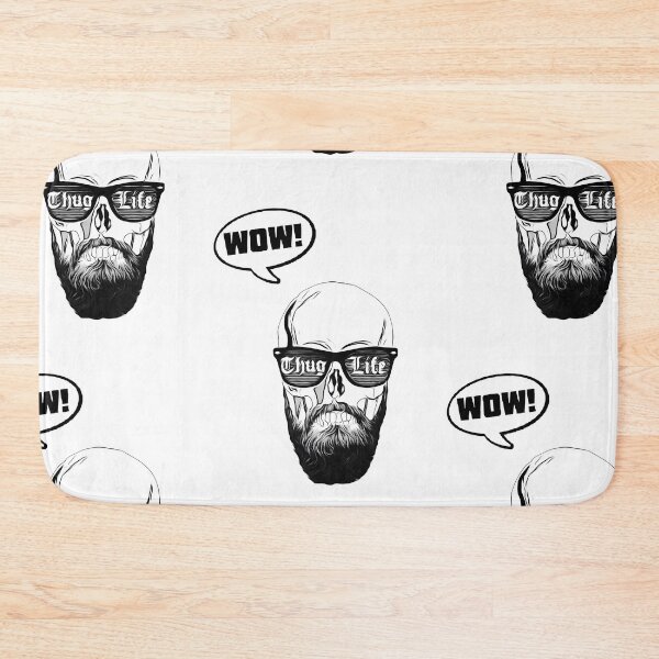 Item preview, "Thug Life" Skull with Beard - High Contrast Graphic [WOW!]  designed and sold by SergioMiklos.