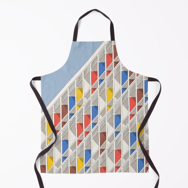 Item preview, Le Corbusier architecture minimalist illustration Facade Cité Radieuse designed and sold by DANE_Projects.