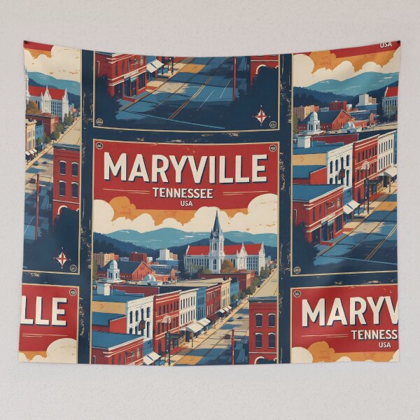 Item preview, Maryville Tennessee 1950s USA Vintage Travel Tourism designed and sold by TravelersGems.