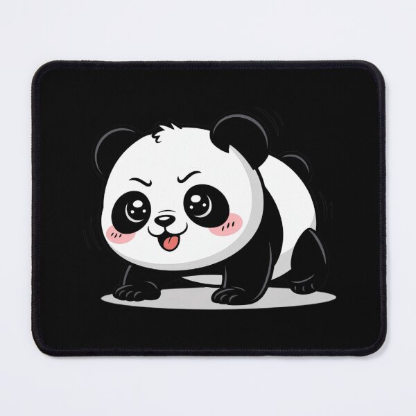 Item preview, Chibi Panda Doing Push-Ups | Funny Kawaii Gym Panda Art designed and sold by ColorSplash123.