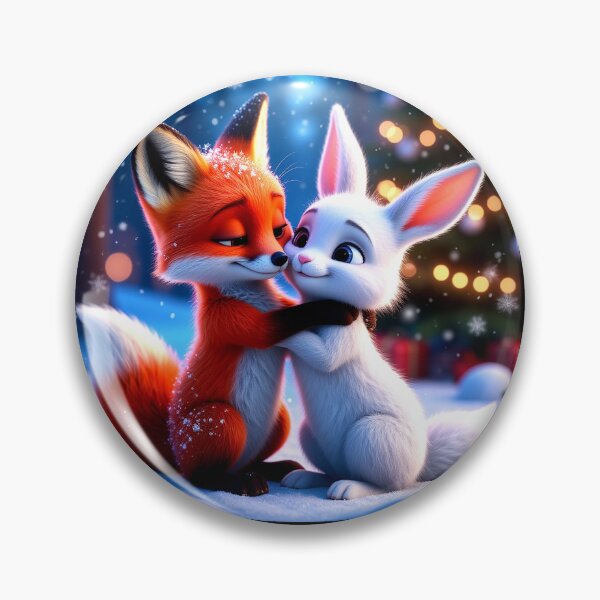 Item preview, Winter Hugs – Fox and Bunny Christmas Love designed and sold by AmetistLight.