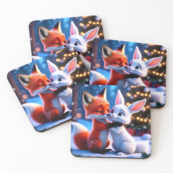 Item preview, Winter Hugs – Fox and Bunny Christmas Love designed and sold by AmetistLight.