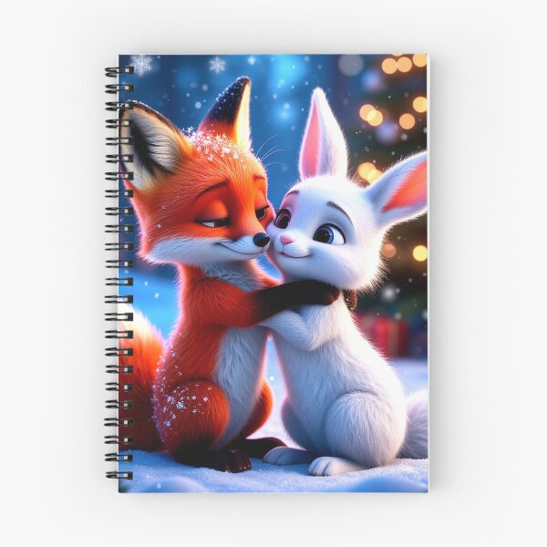 Item preview, Winter Hugs – Fox and Bunny Christmas Love designed and sold by AmetistLight.