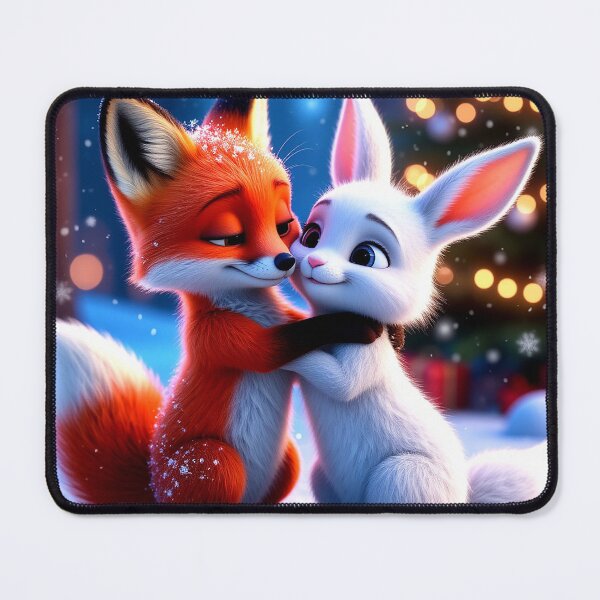 Item preview, Winter Hugs – Fox and Bunny Christmas Love designed and sold by AmetistLight.