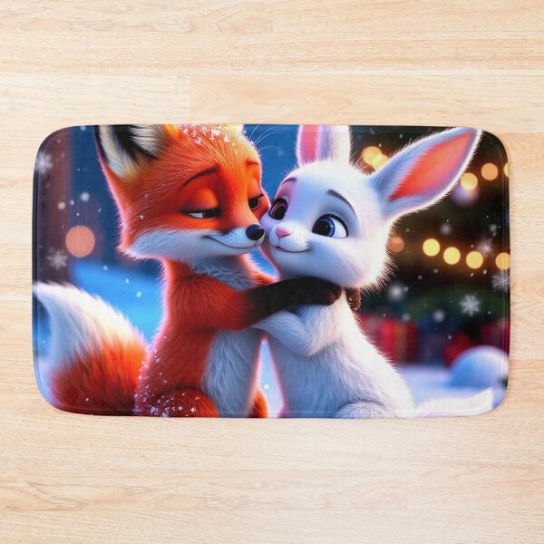 Item preview, Winter Hugs – Fox and Bunny Christmas Love designed and sold by AmetistLight.