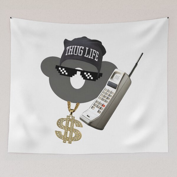 Item preview, Meme del koala "Thug Life" - Gráfico irónico con teléfono ladrillo de los 80 y cadena de oro designed and sold by SergioMiklos.
