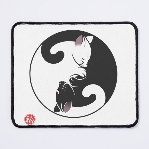 Item preview, Yin Yang Cats with Japanese Fortune Seal designed and sold by Naturich.