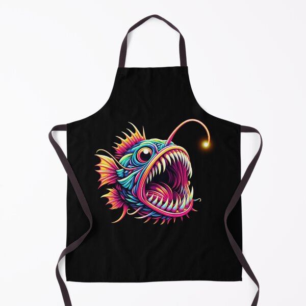 Item preview, Anglerfish art colorful neon designed and sold by BeebooDesign.