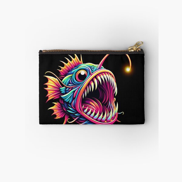 Item preview, Anglerfish art colorful neon designed and sold by BeebooDesign.
