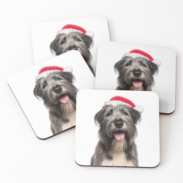 Item preview, Cute Briard dog Christmas Art — Briard dog Wearing Santa Hat designed and sold by LazyOwlStore.
