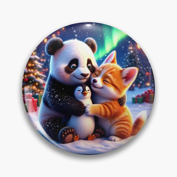 Item preview, Winter Hugs – Panda, Fox and Penguin Christmas Cuddle designed and sold by AmetistLight.