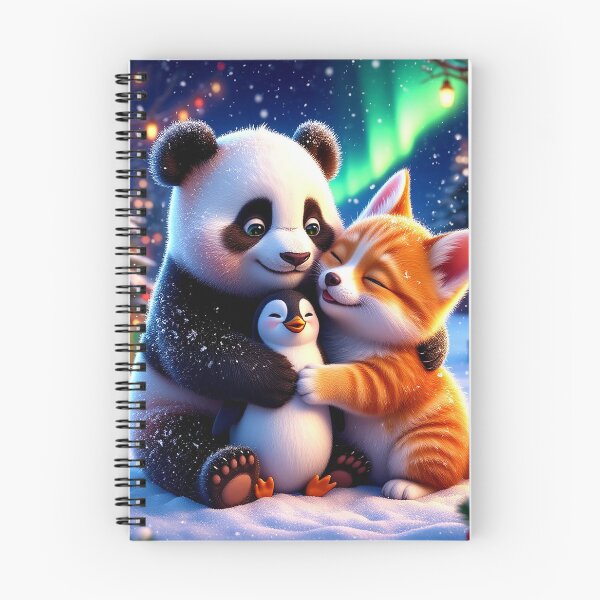 Item preview, Winter Hugs – Panda, Fox and Penguin Christmas Cuddle designed and sold by AmetistLight.