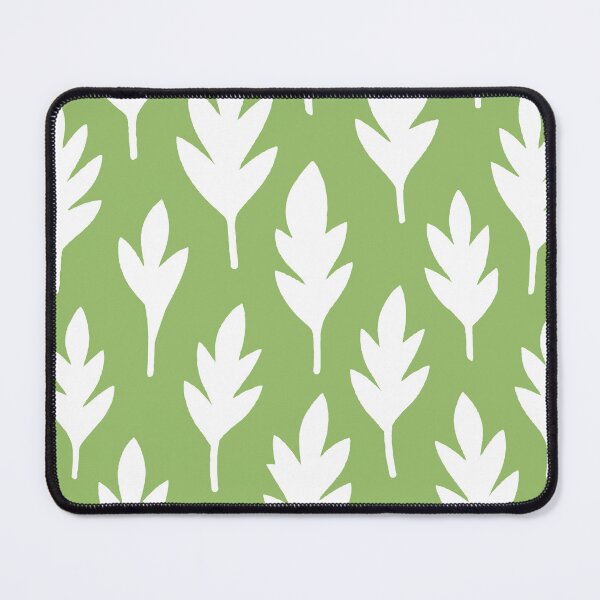 Item preview, White leaves on a light green background designed and sold by Alex Blud.