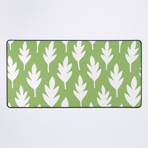 Item preview, White leaves on a light green background designed and sold by Alex Blud.