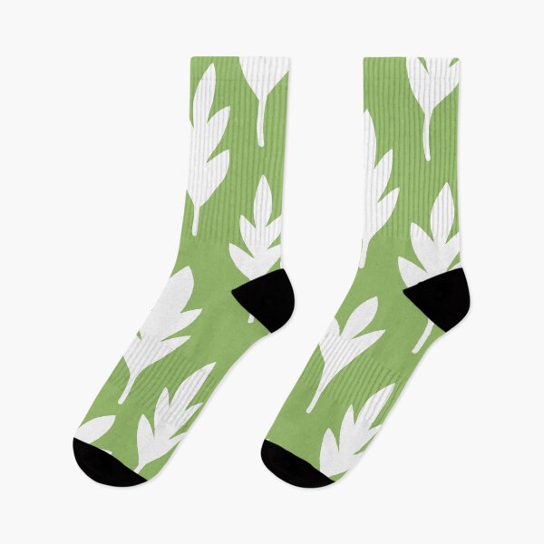 Item preview, White leaves on a light green background designed and sold by Alex  Blud.