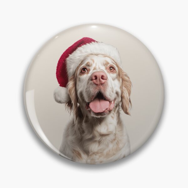 Item preview, Cute Clumber Spaniel Christmas Art — Clumber Spaniel Wearing Santa Hat designed and sold by LazyOwlStore.
