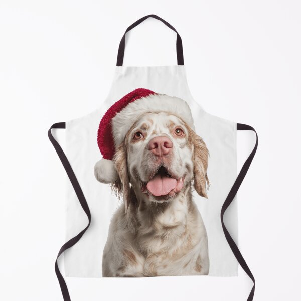 Item preview, Cute Clumber Spaniel Christmas Art — Clumber Spaniel Wearing Santa Hat designed and sold by LazyOwlStore.