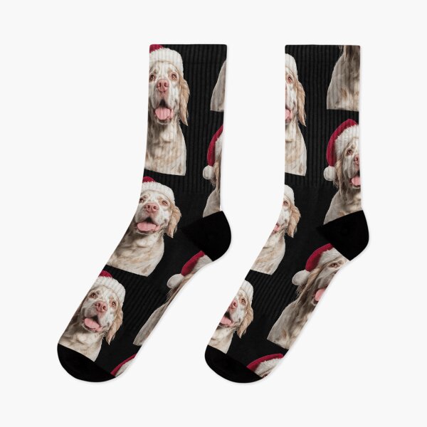 Item preview, Cute Clumber Spaniel Christmas Art — Clumber Spaniel Wearing Santa Hat designed and sold by LazyOwlStore.