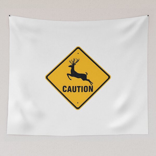 Item preview, Suicidal Deer Funny Warning Sign designed and sold by xMErCUrY03x.