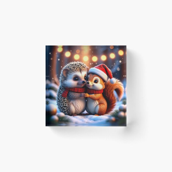 Item preview, Winter Hugs – Hedgehog and Squirrel Christmas Friends designed and sold by AmetistLight.