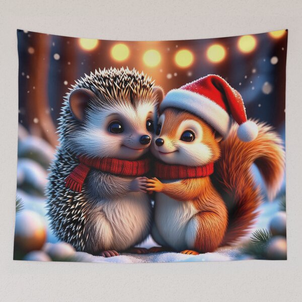 Item preview, Winter Hugs – Hedgehog and Squirrel Christmas Friends designed and sold by AmetistLight.
