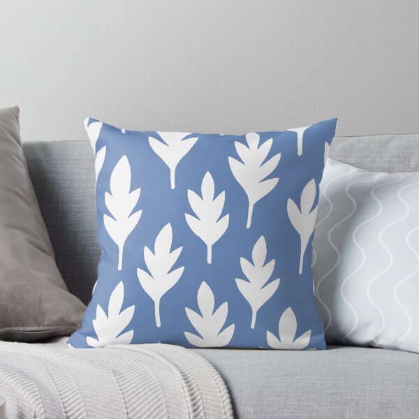 Item preview, White leaves on a light blue background designed and sold by Alex  Blud.