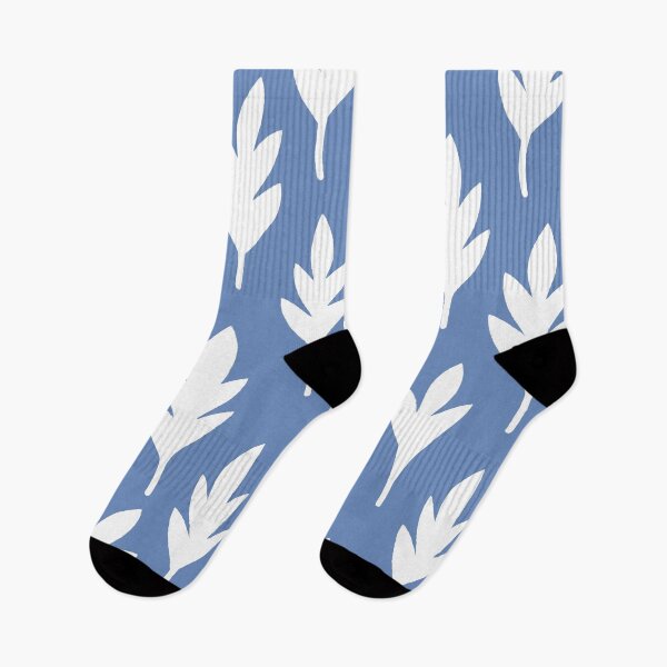 Item preview, White leaves on a light blue background designed and sold by Alex  Blud.