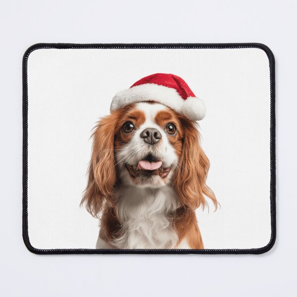 Item preview, Cute English Toy Spaniel Christmas Art — English Toy Spaniel Wearing Santa Hat designed and sold by LazyOwlStore.