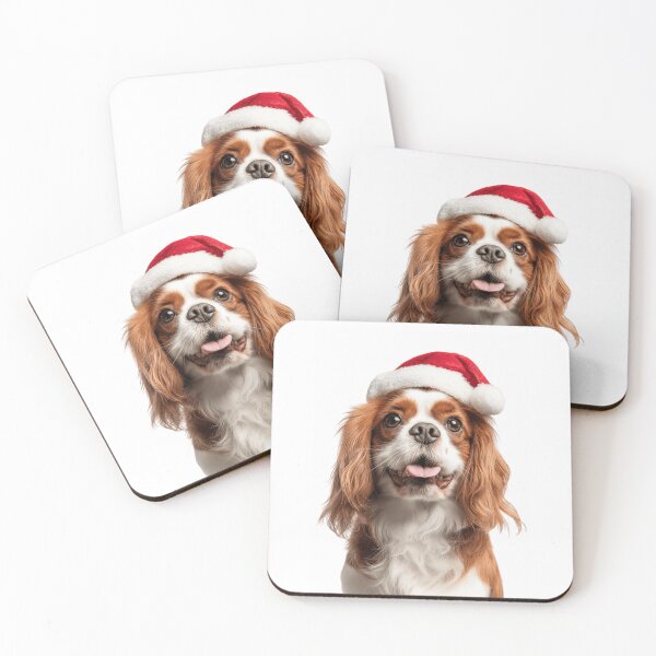 Item preview, Cute English Toy Spaniel Christmas Art — English Toy Spaniel Wearing Santa Hat designed and sold by LazyOwlStore.