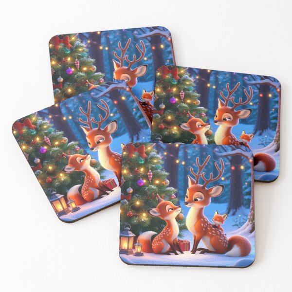 Item preview, Winter Hugs – Deer Family by the Christmas Tree designed and sold by AmetistLight.