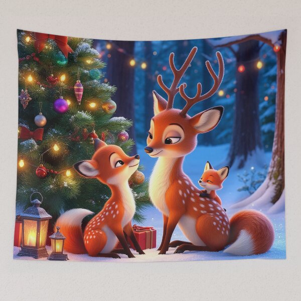 Item preview, Winter Hugs – Deer Family by the Christmas Tree designed and sold by AmetistLight.