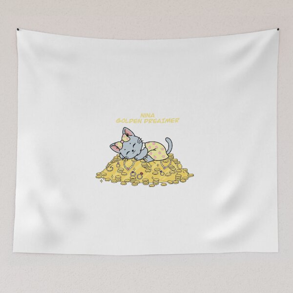 Item preview, Nina the Golden Dreamer | Cute Cat Sleeping on Treasure designed and sold by holywarter.