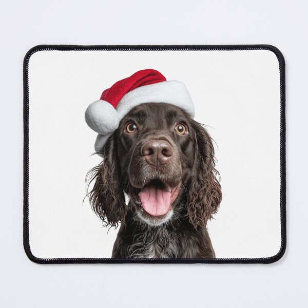 Item preview, Cute Field Spaniel Christmas Art — Field Spaniel Wearing Santa Hat designed and sold by LazyOwlStore.