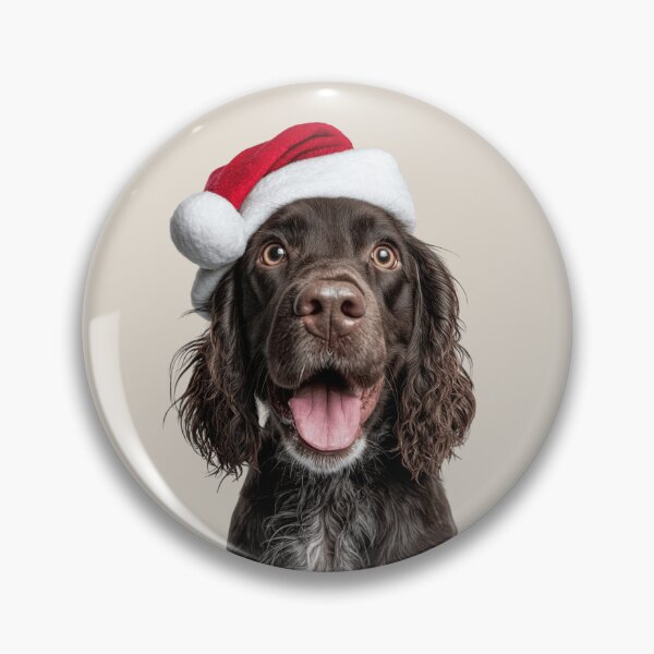 Item preview, Cute Field Spaniel Christmas Art — Field Spaniel Wearing Santa Hat designed and sold by LazyOwlStore.