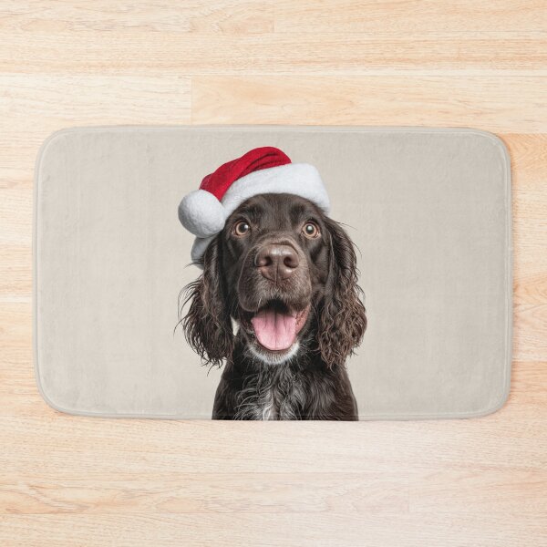 Item preview, Cute Field Spaniel Christmas Art — Field Spaniel Wearing Santa Hat designed and sold by LazyOwlStore.