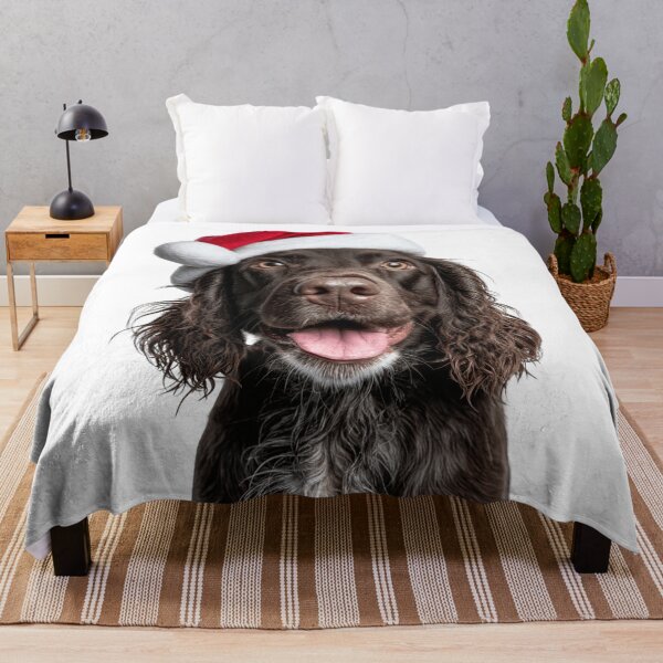 Item preview, Cute Field Spaniel Christmas Art — Field Spaniel Wearing Santa Hat designed and sold by LazyOwlStore.
