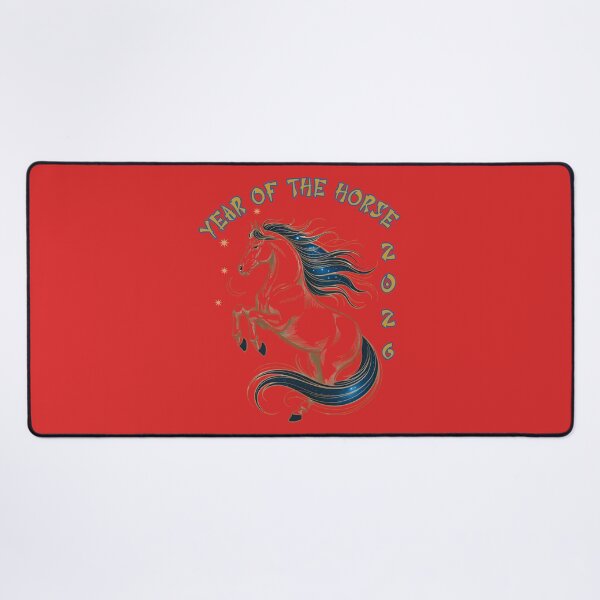 Item preview, Year of the Horse 2026: Lunar New Year Gold and Blue Art designed and sold by elynne9.