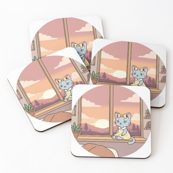 Item preview, Nina Watching Sunset | Cute Cat in Cozy Room designed and sold by holywarter.