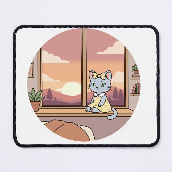 Item preview, Nina Watching Sunset | Cute Cat in Cozy Room designed and sold by holywarter.