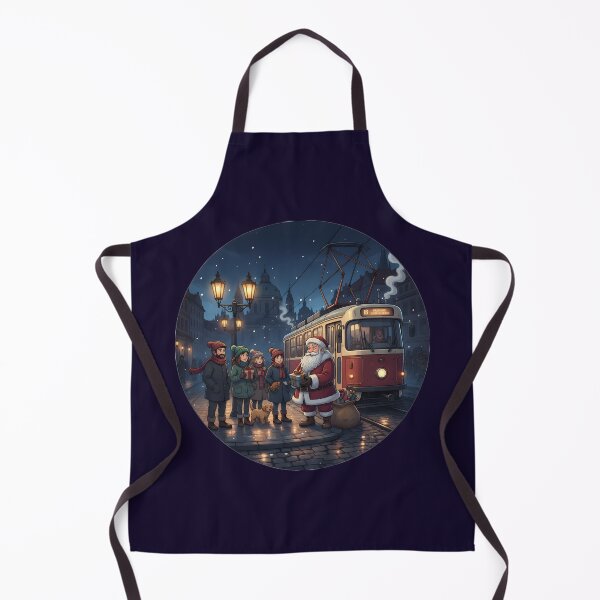 Artikelvorschau, Weihnachtsgeschenke an der Prager Straßenbahnhaltestelle – Szene in der Blauen Stunde entworfen und verkauft von FixwellStudio.