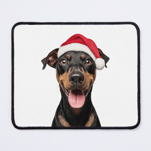 Item preview, Cute German Pinscher Christmas Art — German Pinscher Wearing Santa Hat designed and sold by LazyOwlStore.